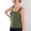 Army-Green Square Tank Top - Boutique Des Femmes