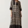 Beige Patterned Oversize Dress