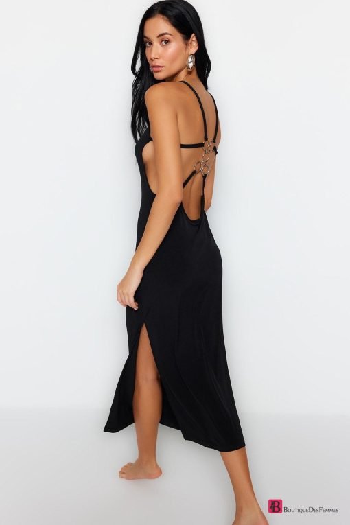 Black Backless Maxi Dress - Boutique Des Femmes