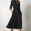 Black Belted Shirt Dress - Boutique Des Femmes