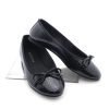 Black Croco Flat Round Ballerina - Boutique Des Femmes