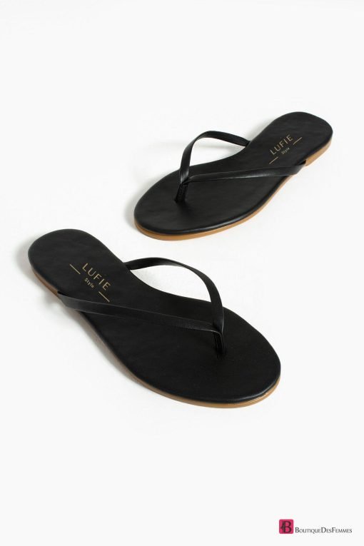 Black Flip Flops Slippers - Boutique Des Femmes