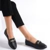 Black Gold Buckle Loafer Shoes