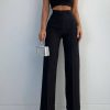 Black High Waist Wide Leg Trousers - Boutique Des Femmes