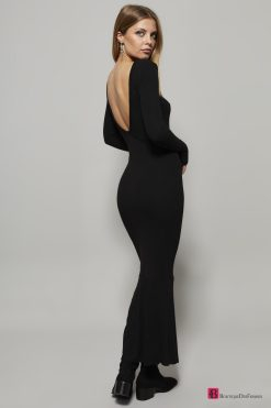 Black U-Neckline Maxi Dress - Boutique Des Femmes