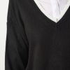 Black V-Neck Oversize Knitwear Sweater - Boutique Des Femmes