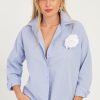 Blue Rose Accessory Shirt - Boutique Des Femmes