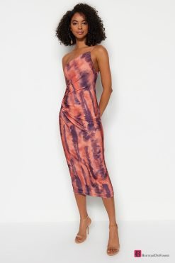 Brown Limited Edition One Shoulder Dress - Boutique Des Femmes