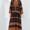 Brown Viscose Hijab Dress - Boutique Des Femmes