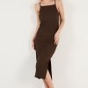 Coffee Classy Dress with Hangers - Boutique Des Femmes