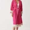 D.Pink Linen Long kimono - Boutique Des Femmes