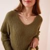 Dark Green Thessaloniki Knitted Oversize Knitwear Sweater - Boutique Des Femmes