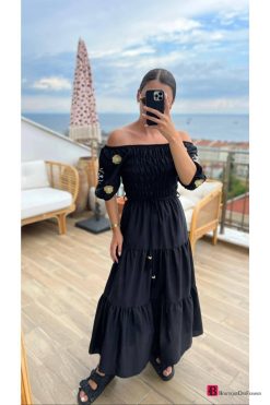 Emily Embroidered Long Dress - Boutique Des Femmes