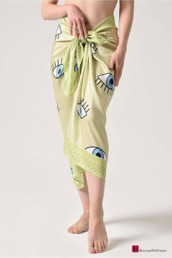 Eyes Elena green Satin Coverup - Boutique Des Femmes