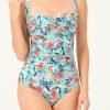 Flowers Strapless Mayo Swimsuit - Boutique Des Femmes