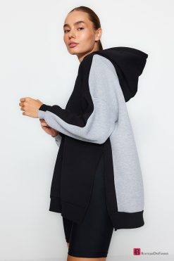 Gray Color Block Wide Fit Sweatshirt