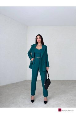 Green 3-Piece Workplace Set - Boutique Des Femmes