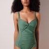 Green2 Basic Ruffles Swimsuit