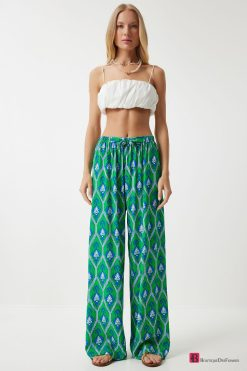 Green2 Palazzo Viscose Pants - Boutique Des Femmes