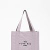 Grey Embroidered Canvas Tote Bag - Boutique Des Femmes