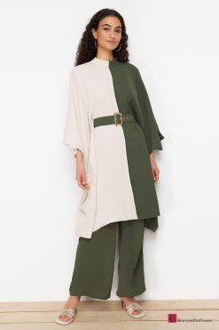 Khaki Arched Blocky Set - Boutique Des Femmes