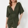 Khaki Beach Ruffles Dress - Boutique Des Femmes