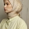 Latte Jacquard Silky Hijab Scarf - Boutique Des Femmes