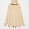 Light Beige Turtleneck Wide Sweater - Boutique Des Femmes