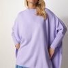 Lila Oversize Sweater Side-Slit Poncho - Boutique Des Femmes