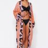 Lilac Floral Patterned Kimono-Caftan - Boutique Des Femmes