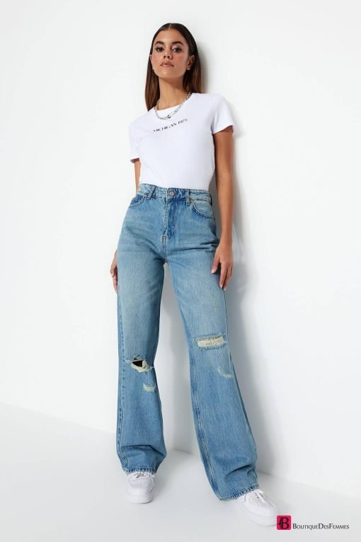 Low Waist Wide Leg Jeans - Boutique Des Femmes