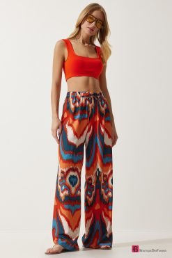 Orange2 Palazzo Viscose Pants