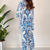 Pattern Kimono Set Blue - Boutique Des Femmes