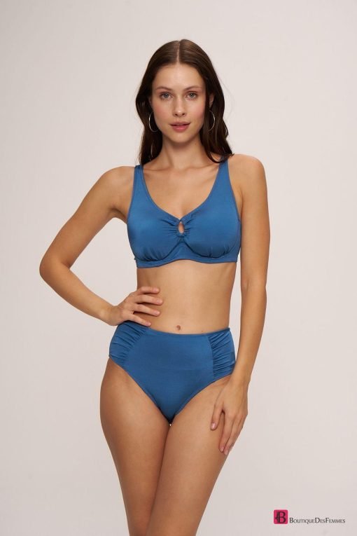 Pierre Cardin Indigo High-Waist Bikini - Boutique Des Femmes