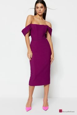 Purple Evening Elegant Dress - Boutique Des Femmes