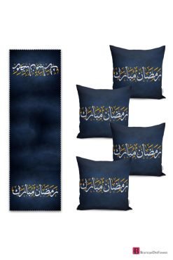 Ramadan Navy Runner + 4 Cushions Cover - Boutique Des Femmes