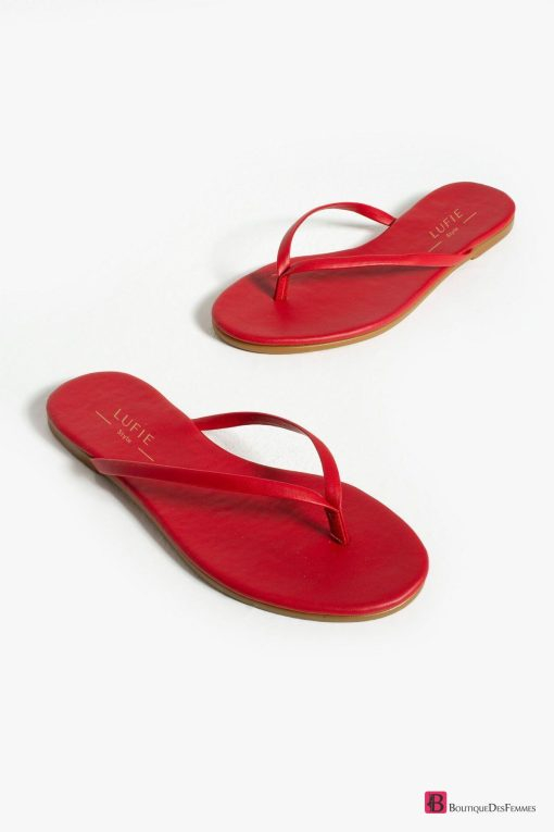 Red Flip Flops Slippers - Boutique Des Femmes