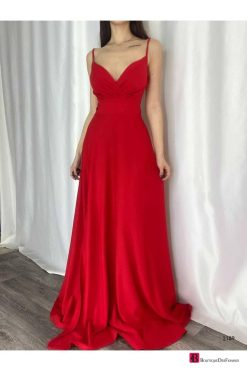 Red Long Prom Dress - Boutique Des Femmes