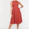 Rose Drop Waist Pleated Dress - Boutique Des Femmes