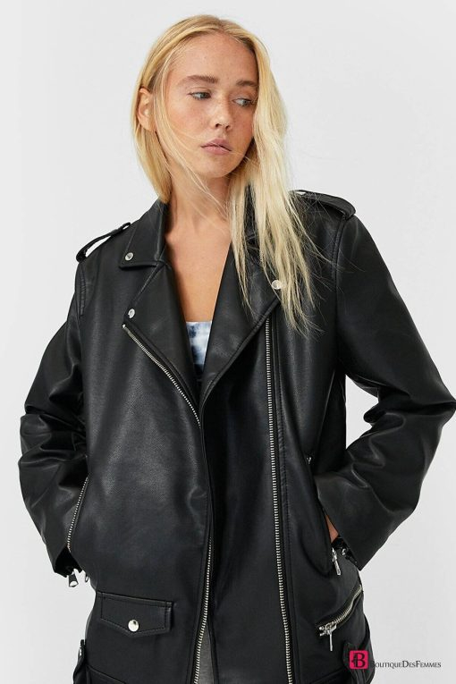 Stradivarius - Oversize Biker Jacket - Boutique Des Femmes