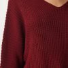 Burgundy Thessaloniki Knitted Oversize Knitwear Sweater - Boutique Des Femmes