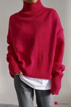 Orange Turtleneck Sweater - Boutique Des Femmes