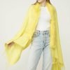 Yellow Simple Fur Poncho - Boutique Des Femmes