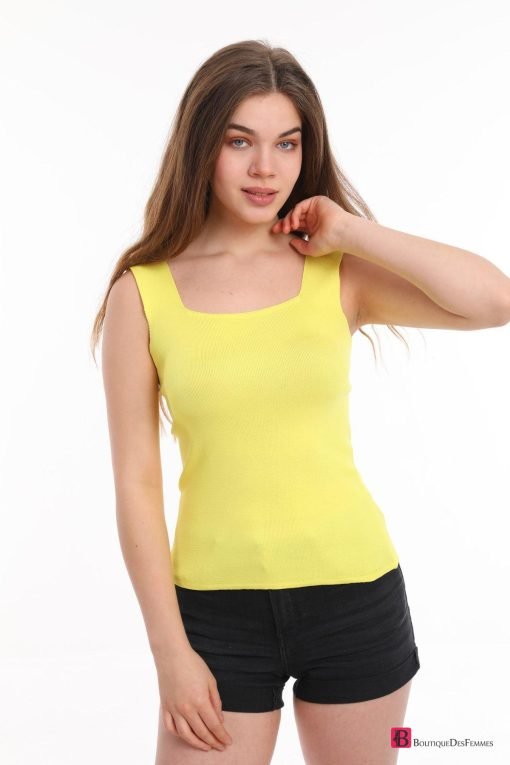 Yellow Square Tank Top