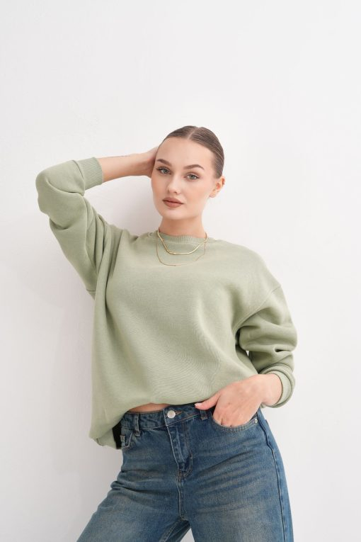 Age Green Crew Neck Oversize Sweatshirt