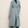 Baby Blue Belted Casual Coat