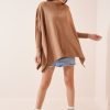 Biscuit Oversize Poncho Sweater