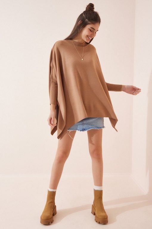 Biscuit Oversize Poncho Sweater