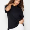 Black 100% Cotton Boyfriend T-Shirt - Boutique Des Femmes