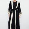 Black Accessory Woven Abaya